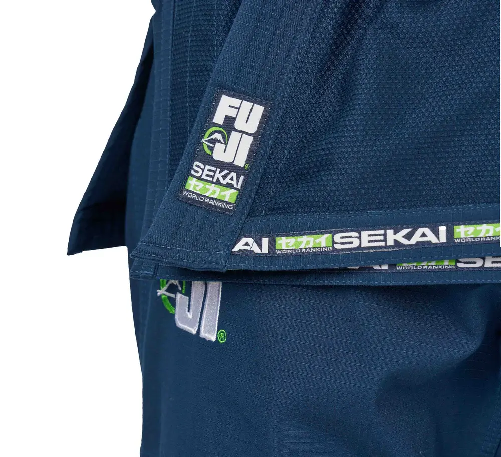 FUJI BJJ Gi Sekai 2.0 Azul Marino/Verde - Imagen 11