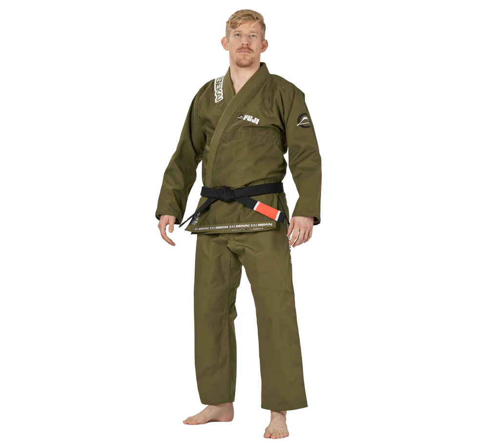 FUJI BJJ Gi Sekai 2.0 Verde Militar/Negro - Imagen 4