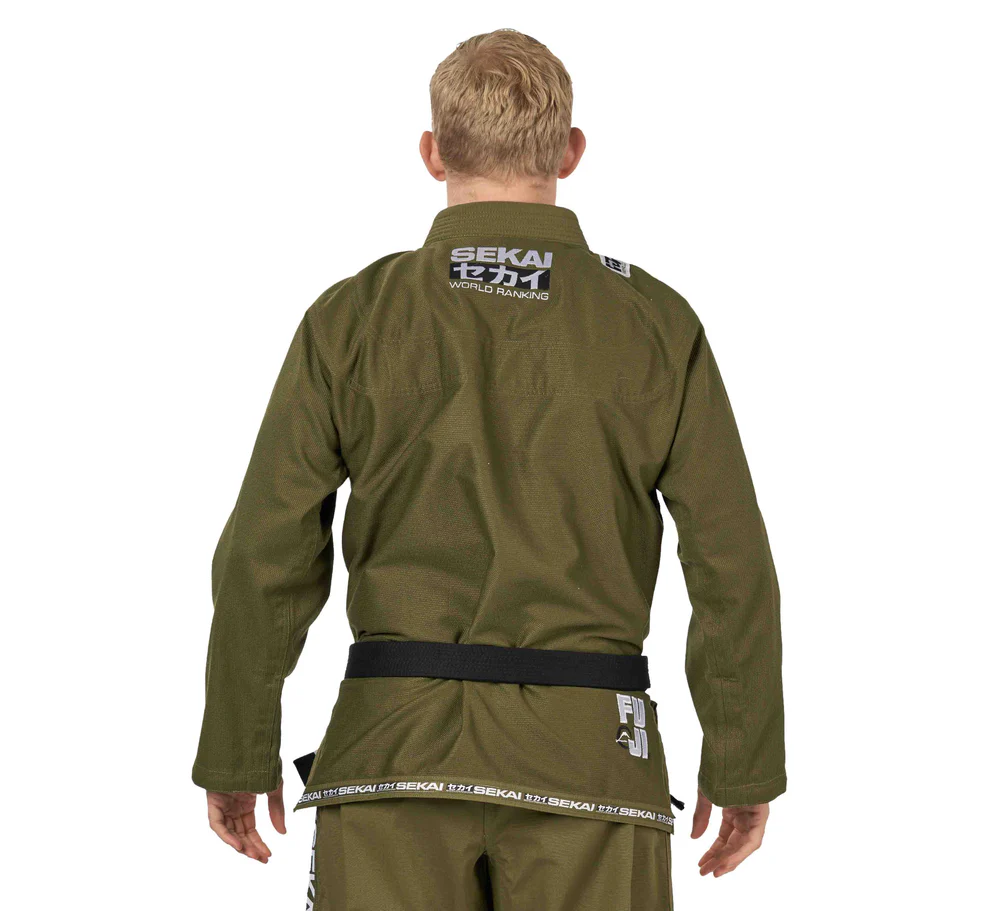 FUJI BJJ Gi Sekai 2.0 Verde Militar/Negro - Imagen 6