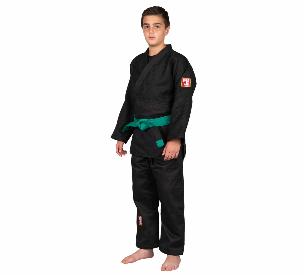 FUJI Single Weave Kids Judogi Negro - Pre Order - Imagen 2
